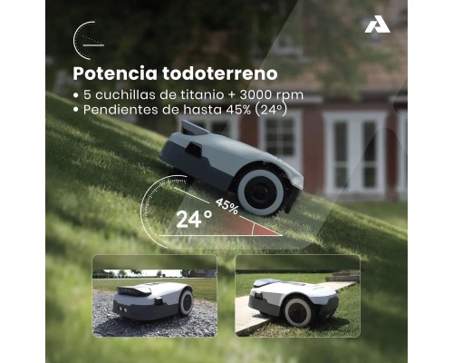 Robot cortacesped inalámbrico Anthbot Genie 1000 con IA hasta 2000m2